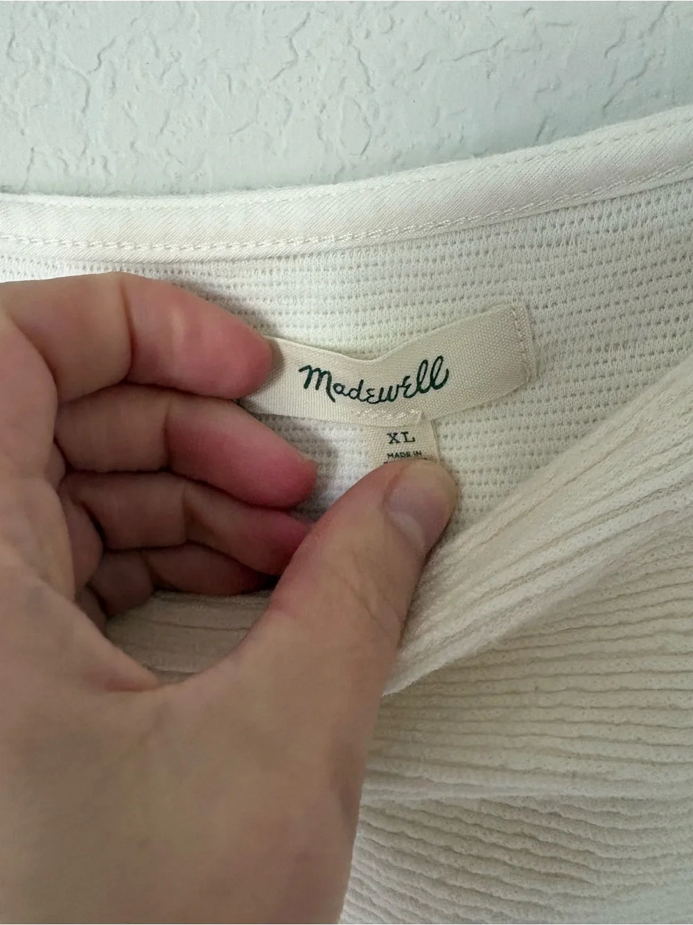 Madewell Cream Square-Neck Short Sleeve Women's Top XL - Picture 3 of 5